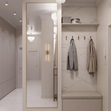 Интерьер прихожей с зеркалом на двери  смотреть на Basicdecor