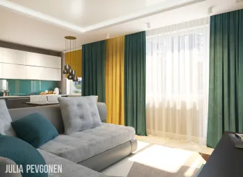 Интерьер гостиной с балконом  смотреть на Basicdecor