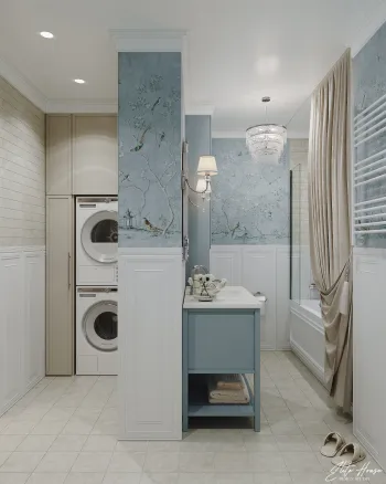Интерьер ванной с постирочной  смотреть на Basicdecor
