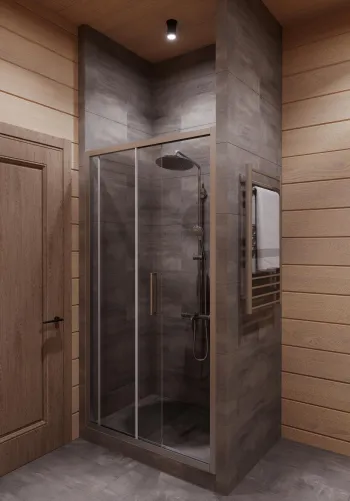 Интерьер ванной с душевой из плитки  смотреть на Basicdecor