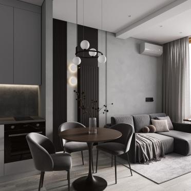Интерьер гостиной cветильниками над столом в современном стиле смотреть на Basicdecor
