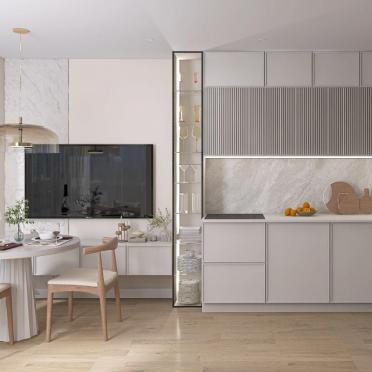 Интерьер кухни с кухней-нишей в современном стиле смотреть на Basicdecor