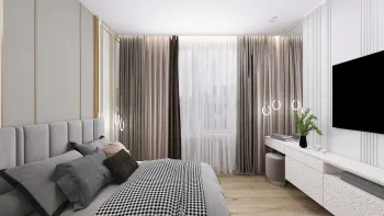 Интерьер спальни cветильниками над кроватью  смотреть на Basicdecor