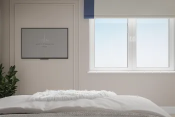 Интерьер спальни с жалюзи  смотреть на Basicdecor