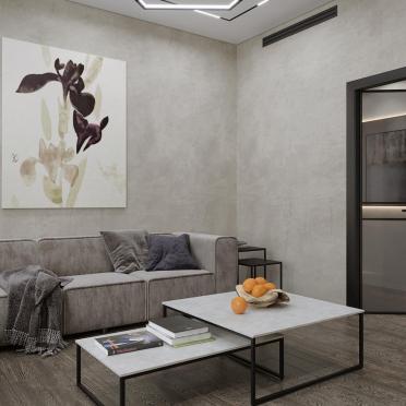 Интерьер гостиной cветильниками над кроватью и с подсветкой  смотреть на Basicdecor