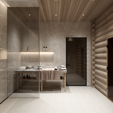 Интерьер ванной cауной  смотреть на Basicdecor