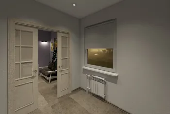 Интерьер с дверными жалюзи  смотреть на Basicdecor