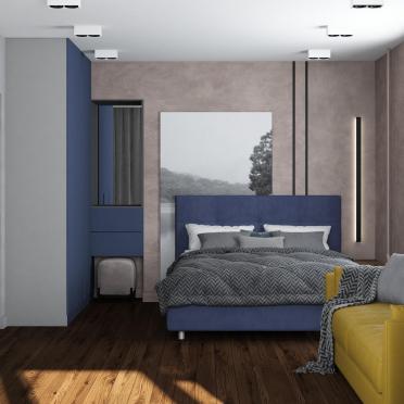 Интерьер спальни cветильниками над кроватью и с подсветкой  смотреть на Basicdecor