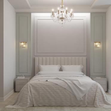 Интерьер спальни cветильниками над кроватью  смотреть на Basicdecor