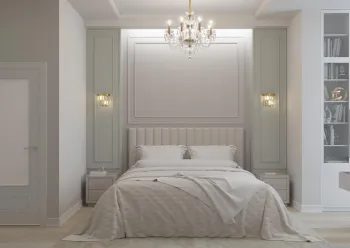 Интерьер спальни cветильниками над кроватью  смотреть на Basicdecor