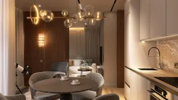 Интерьер кухни c подсветкой  смотреть на Basicdecor