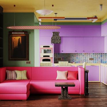 Интерьер гостиной c подсветкой  смотреть на Basicdecor
