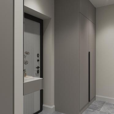 Интерьер коридора с проходной и зеркалом на двери  смотреть на Basicdecor