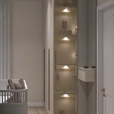 Интерьер спальни с нишей с подсветкой и с подсветкой  смотреть на Basicdecor
