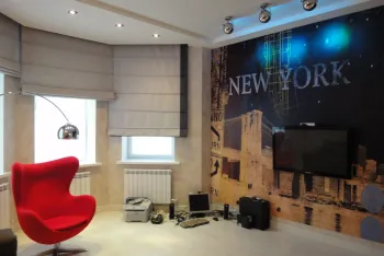 Интерьер с жалюзи и дверными жалюзи в современном стиле смотреть на Basicdecor