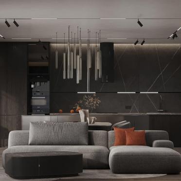 Интерьер гостиной c подсветкой в современном стиле смотреть на Basicdecor