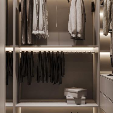 Интерьер гардеробной с гардеробной зой кроватью  смотреть на Basicdecor