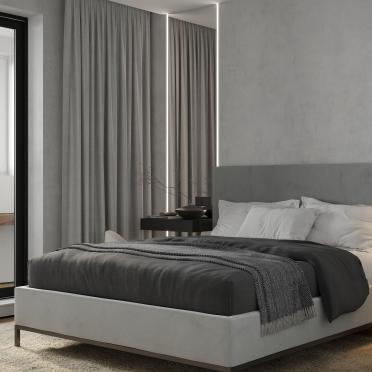 Интерьер спальни cветильниками над кроватью и с подсветкой  смотреть на Basicdecor