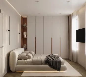 Интерьер спальни cветильниками над кроватью  смотреть на Basicdecor