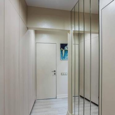 Интерьер гардеробной с зеркалом на двери в современном стиле смотреть на Basicdecor
