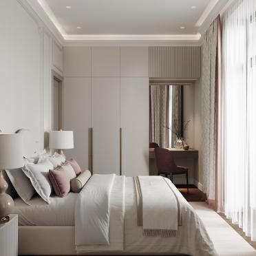 Интерьер спальни cветильниками над кроватью  смотреть на Basicdecor
