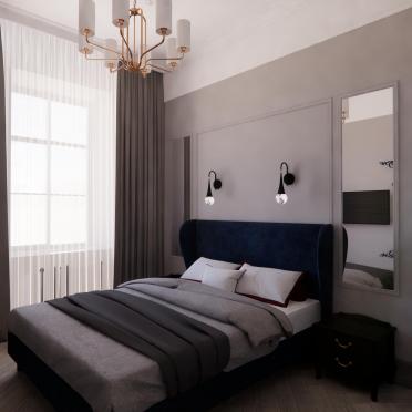 Интерьер спальни cветильниками над кроватью  смотреть на Basicdecor