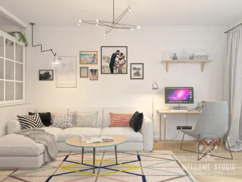 Интерьер гостиной в скандинавском стиле смотреть на Basicdecor