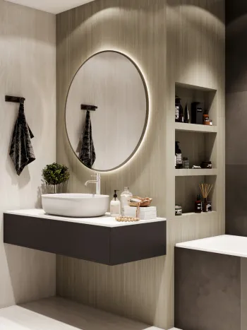 Интерьер ванной в современном стиле смотреть на Basicdecor