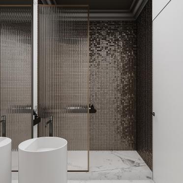 Интерьер ванной с душевой из плитки  смотреть на Basicdecor