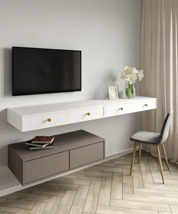 Интерьер гостиной с телевизором на стене  смотреть на Basicdecor