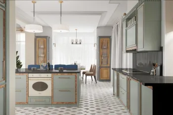 Интерьер кухни в стиле фьюжн смотреть на Basicdecor