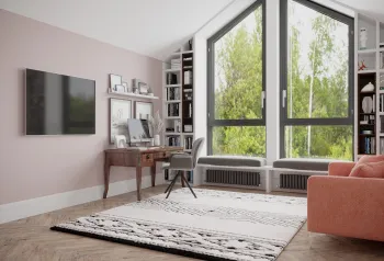 Интерьер кабинета c рабочим местом  смотреть на Basicdecor