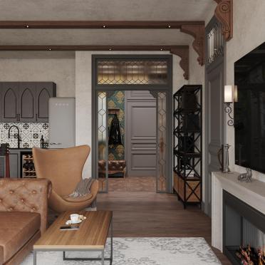 Интерьер с проходной в эклектике смотреть на Basicdecor