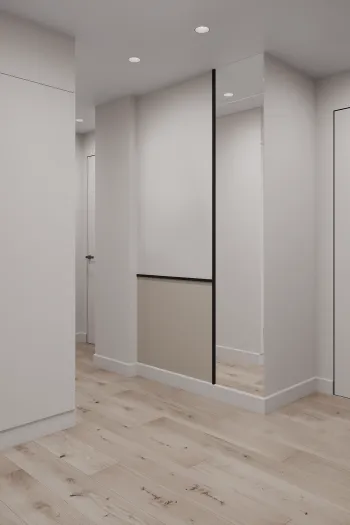Интерьер с зеркалом на двери  смотреть на Basicdecor