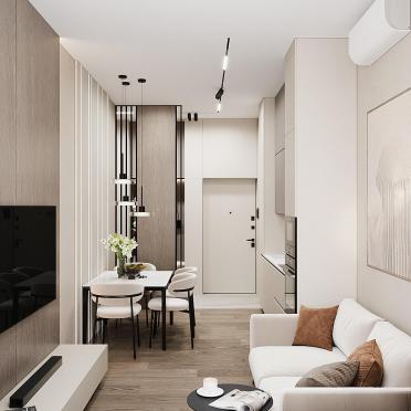 Интерьер гостиной с проходной в современном стиле смотреть на Basicdecor
