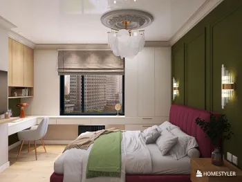 Интерьер спальни cветильниками над кроватью  смотреть на Basicdecor