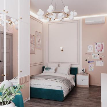Интерьер детской cветильниками над кроватью и для девочки  смотреть на Basicdecor