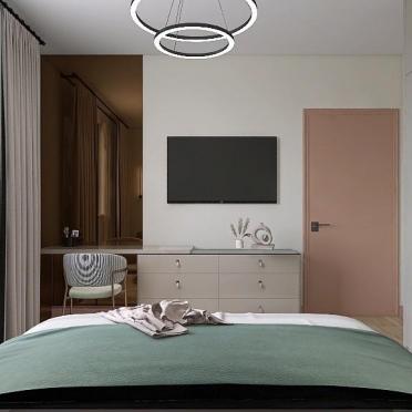 Интерьер спальни cветильниками над кроватью и с подсветкой  смотреть на Basicdecor