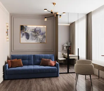 Интерьер кабинета с картинами над камином  смотреть на Basicdecor