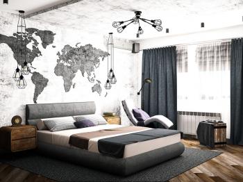 Интерьер спальни в современном стиле и в стиле лофт смотреть на Basicdecor