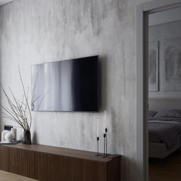 Интерьер с телевизором на стене  смотреть на Basicdecor