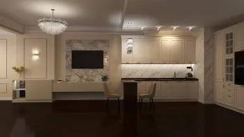 Интерьер кухни c подсветкой  смотреть на Basicdecor