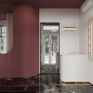 Интерьер прихожей с проходной и ресепшном  смотреть на Basicdecor