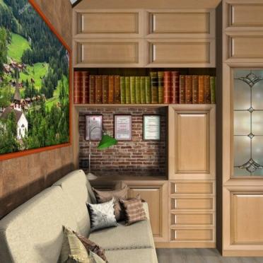 Интерьер гостиной c рабочим местом в современном стиле смотреть на Basicdecor