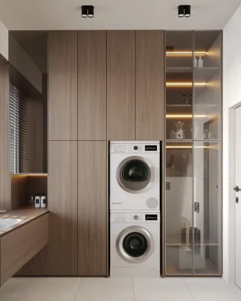 Интерьер ванной с постирочной  смотреть на Basicdecor