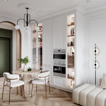Интерьер кухни cветильниками над столом в современном стиле смотреть на Basicdecor