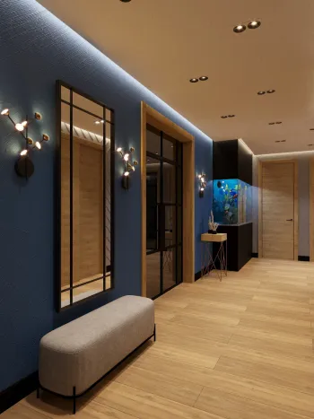 Интерьер прихожей c подсветкой в стиле лофт смотреть на Basicdecor