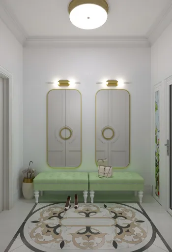 Интерьер прихожей с проходной в классическом стиле смотреть на Basicdecor