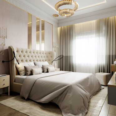 Интерьер спальни cветильниками над кроватью  смотреть на Basicdecor