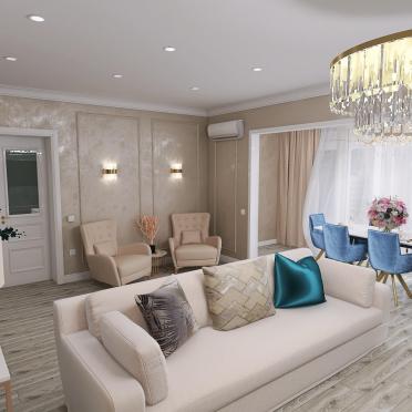 Интерьер гостиной c подсветкой  смотреть на Basicdecor